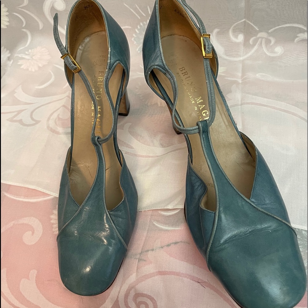 T-strap heeled shoes.